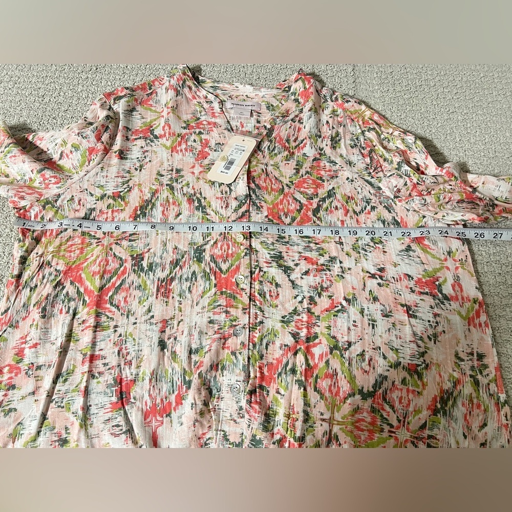 Allison Daley Vibrant Patterned Button-Down Shirt - Picture 7 of 9